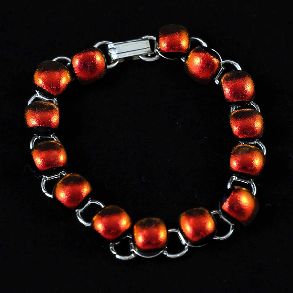 Fire Red Bracelet 8in Silver-Plated