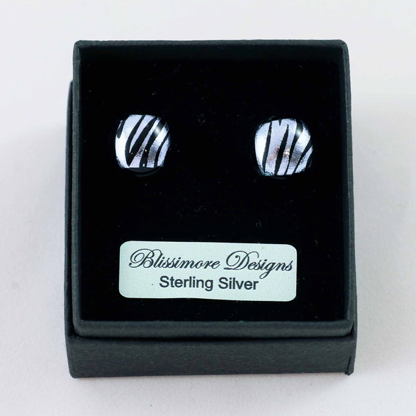Zebra Stud Earrings